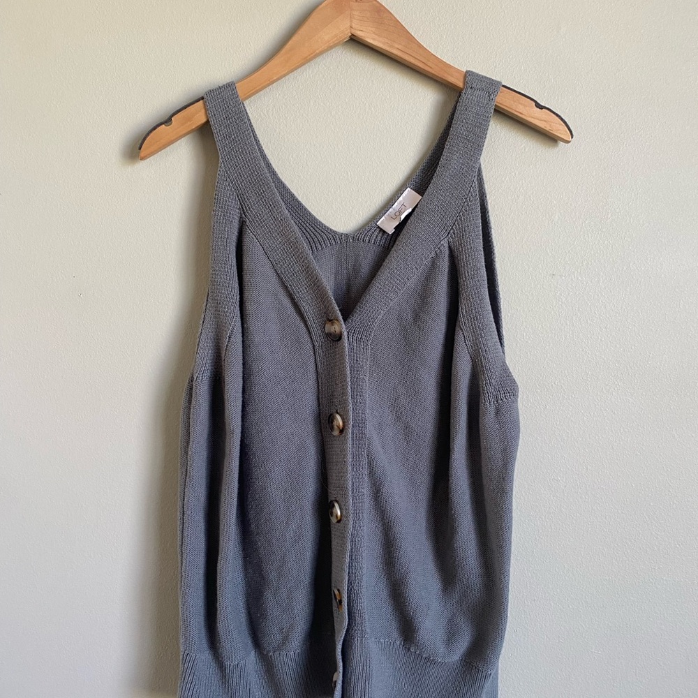 LOFT Charcoal Knit Pullover